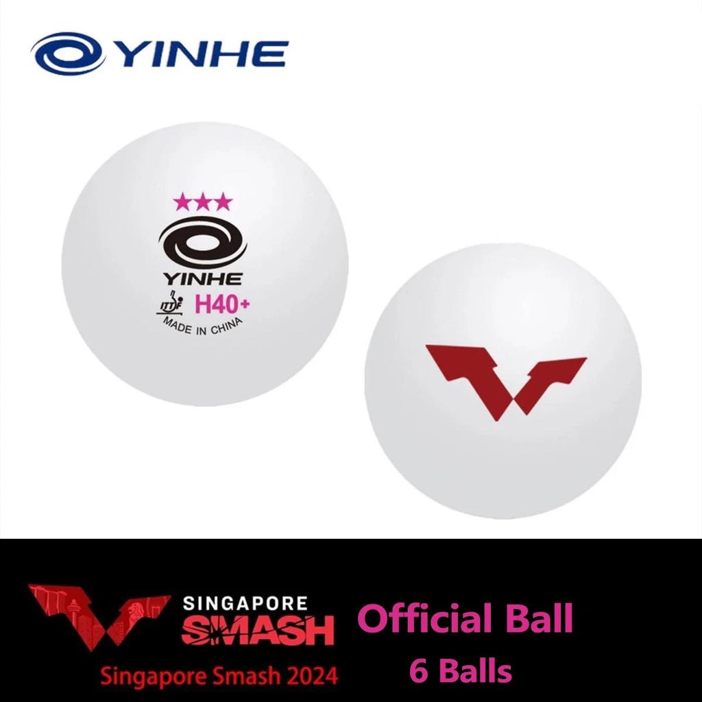 Palline da Ping Pong Yinhe WTT Originali 2024 Grand Slam di Singapore Palline da Tennis Tavolo Cucitura H40+ ABS Nuovi Materiali