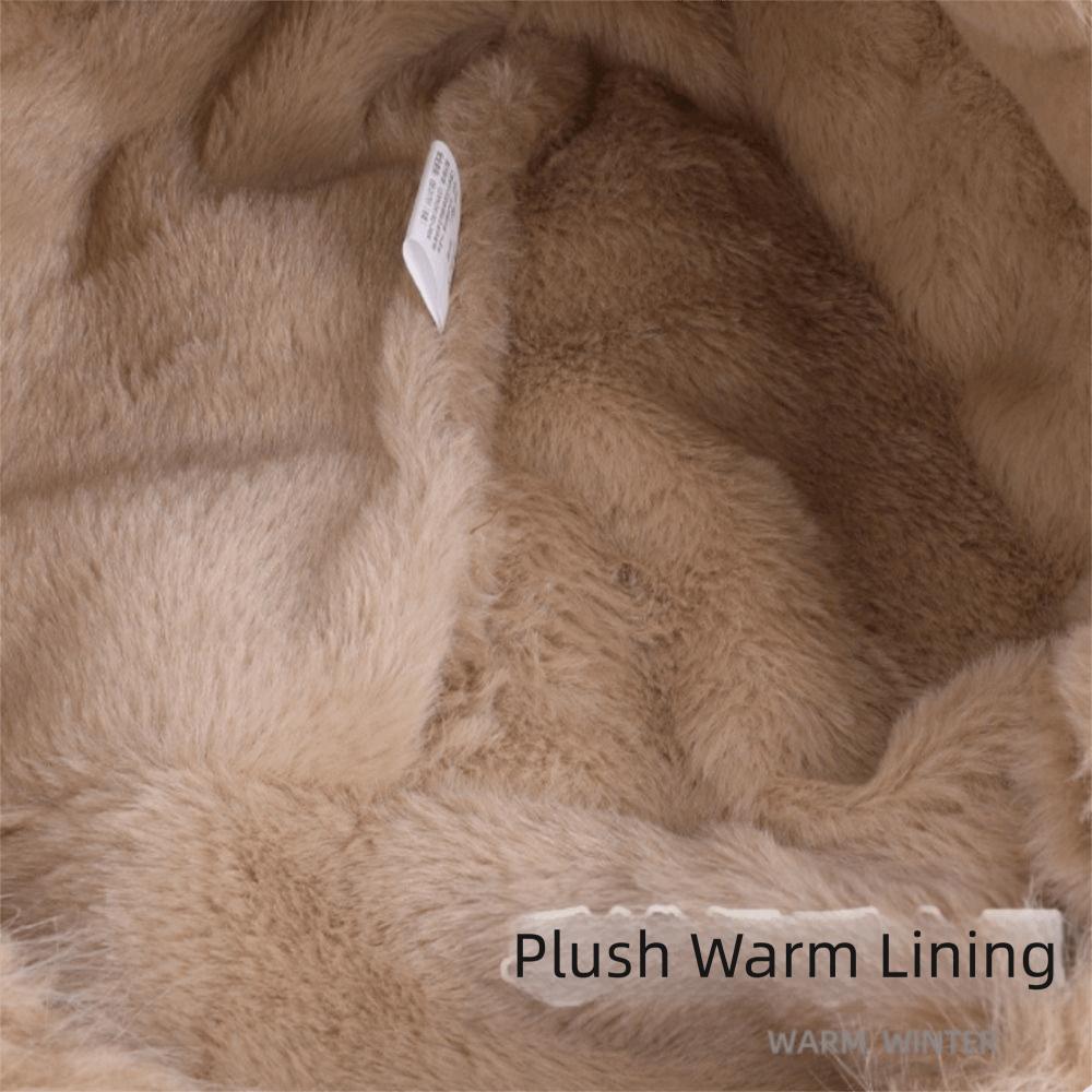 Plush Cat Ears Hat Knitted Cycling Balaclava One Piece Ear Protection Hat  Winter Season