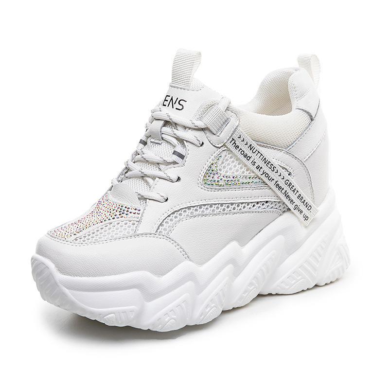 Summer new CM inner height increase hollow casual shoes dad shoes ins sports shoes 34 белый