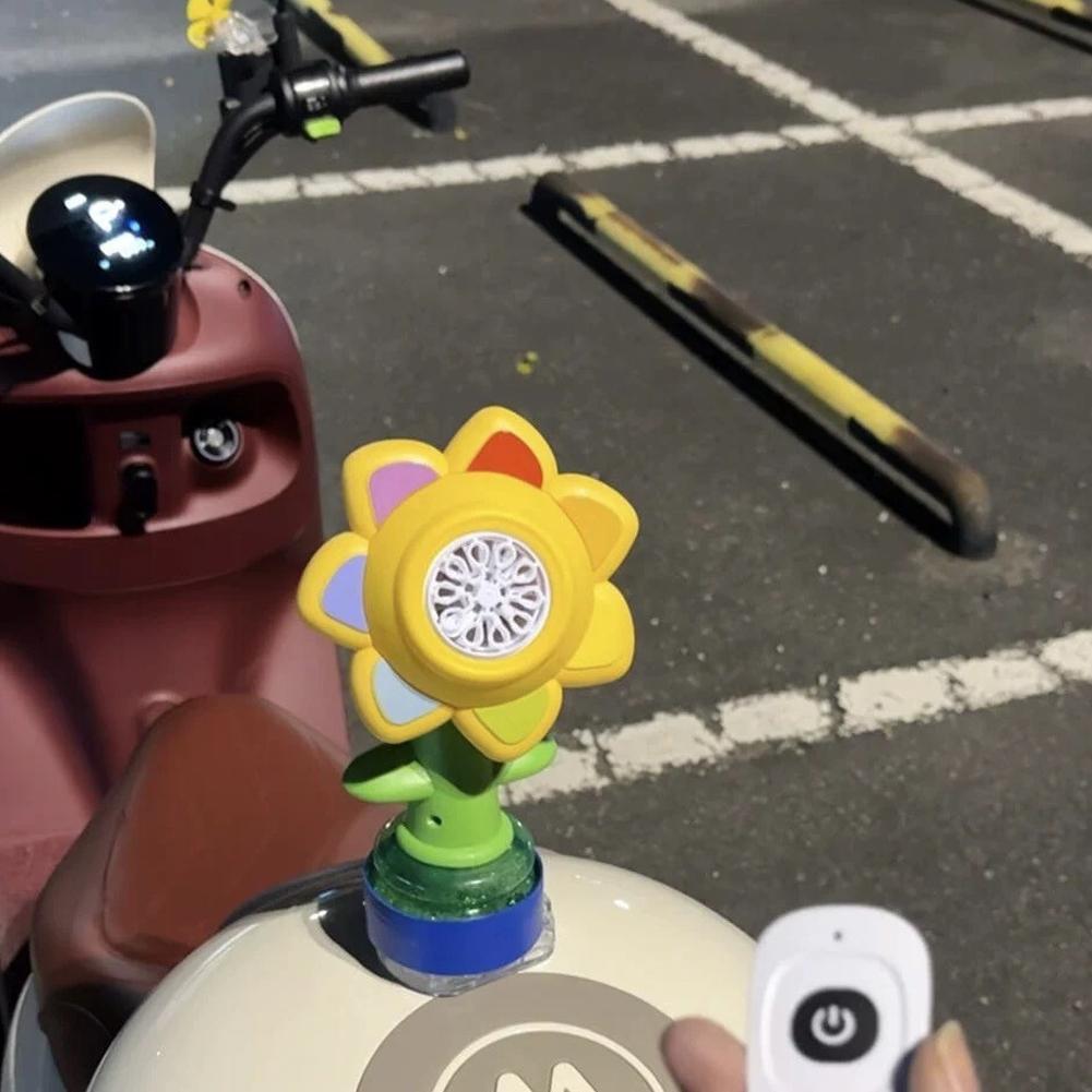 Toy Electric Automatic Sunflower Shaking Head Adjustment Light Dancing One Key Bubble Maker Toy For Kids E0F9
