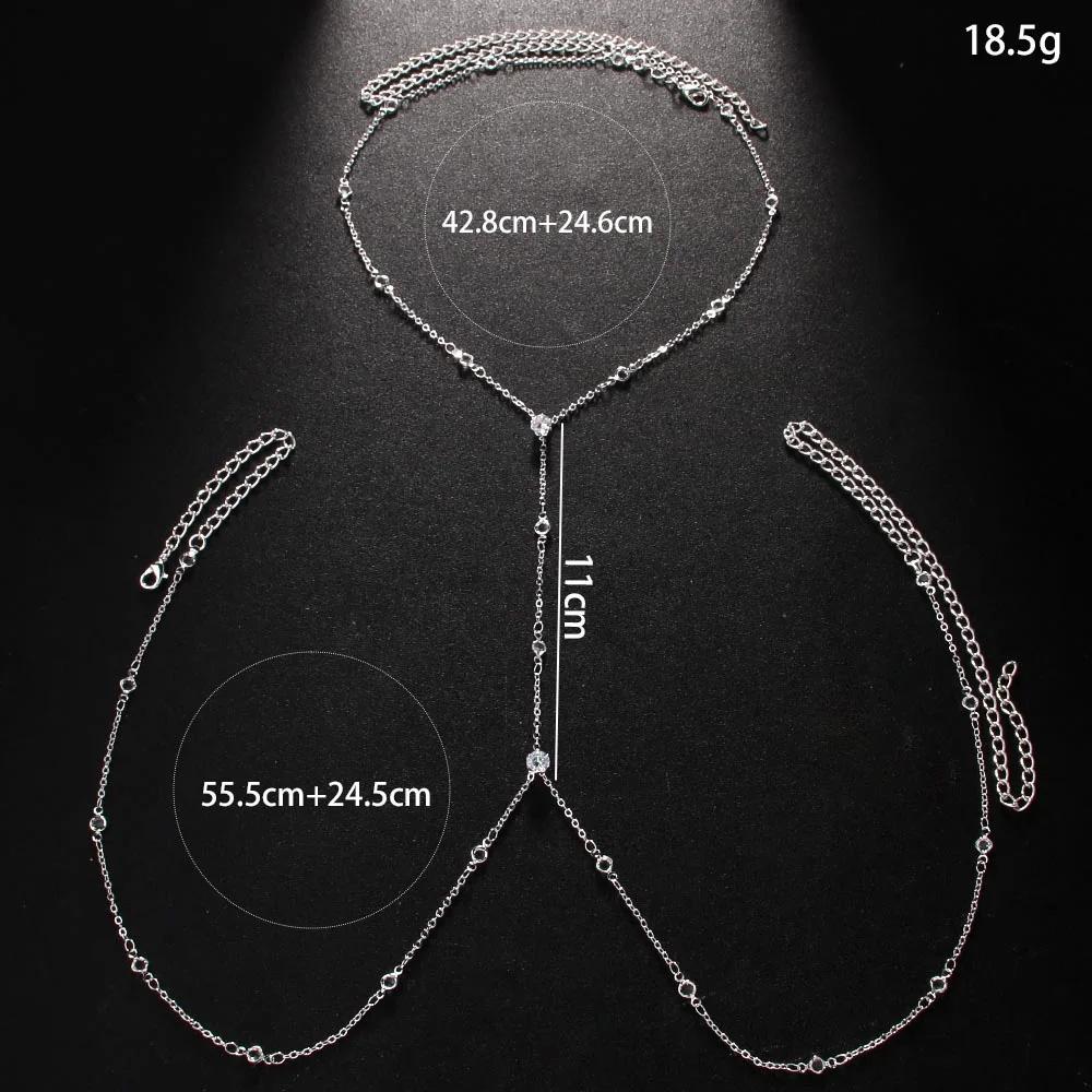 Stonefans Simple Cross Bra Chain Rhinestone Body Jewelry Bikini Summer Beach Fashion Chest Chain Necklace Accessories Clothing