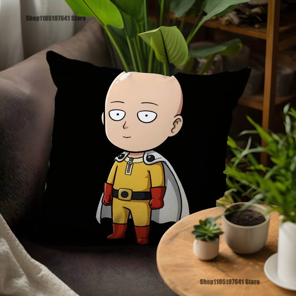 One P-Punch Man Saitama Pillow Case For Sofa Decor Car Office Room Printing Cushion Cover Decorations and Protector