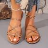 Fashion 2025 New Summer Women's Sandals Casual Flat Sandals Versatile Fashion Shoes Comfortable Flat Bottomed Vacation Shoes