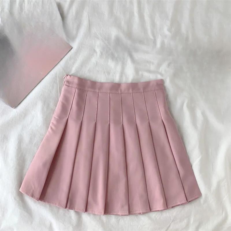 European and American summer high waisted A-line pleated short skirt for women