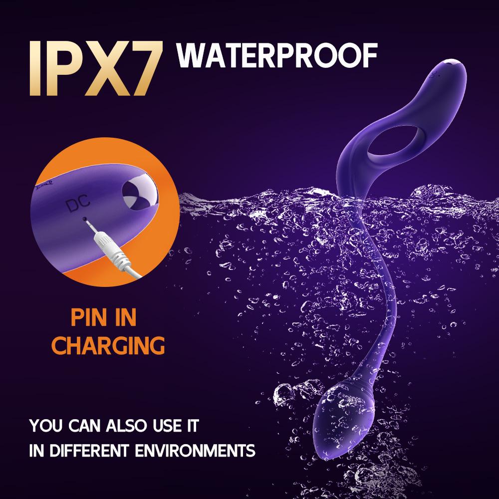 Vibrating Cock Penis Ring with Prostate Anal Butt Plug Vibrator Testicle Perineum Scrotum Massager Stimulator Sex Toys for Men