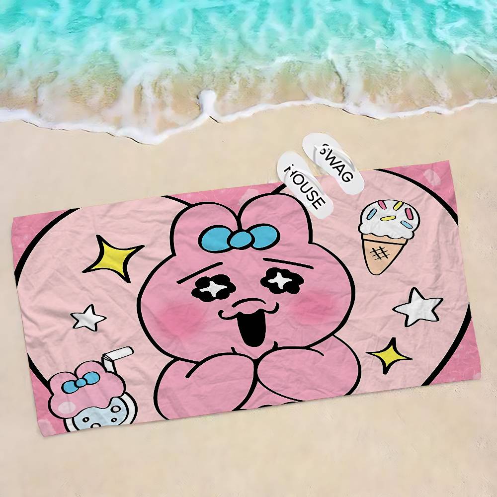 Cute O-OpanchuS-S Usagi Beach Towel Colorful Bath Towels For Girl Microfiber Quick Dry Sand Free Beach Yoga Spa Gym Pool