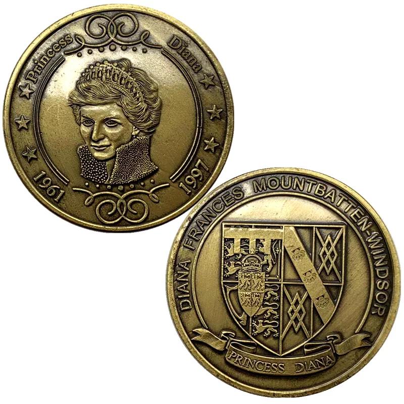 Queen Diana and Girl Rose Love Silver Plated Commemorative Medal Collection Cartoon Coins