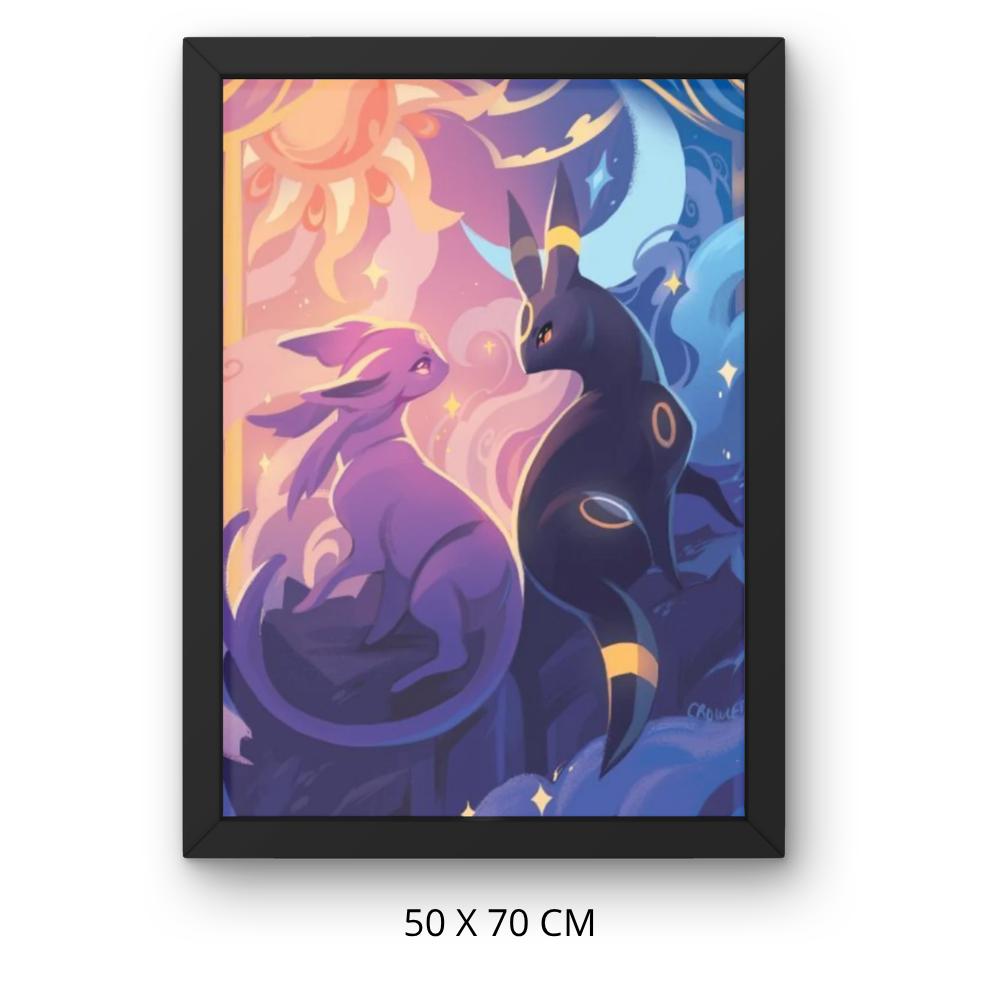 Image À Peindre Par Numéros Avec Cadre Pokemon Umbreon Et Espeon 50X70 Cm