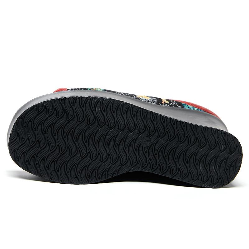 Fashion GKTINOO Ethnic Style Women Slippers Summer Embroider Flowers Wedges Open Toe Slippers Outside Genuine Leather Platform Slides