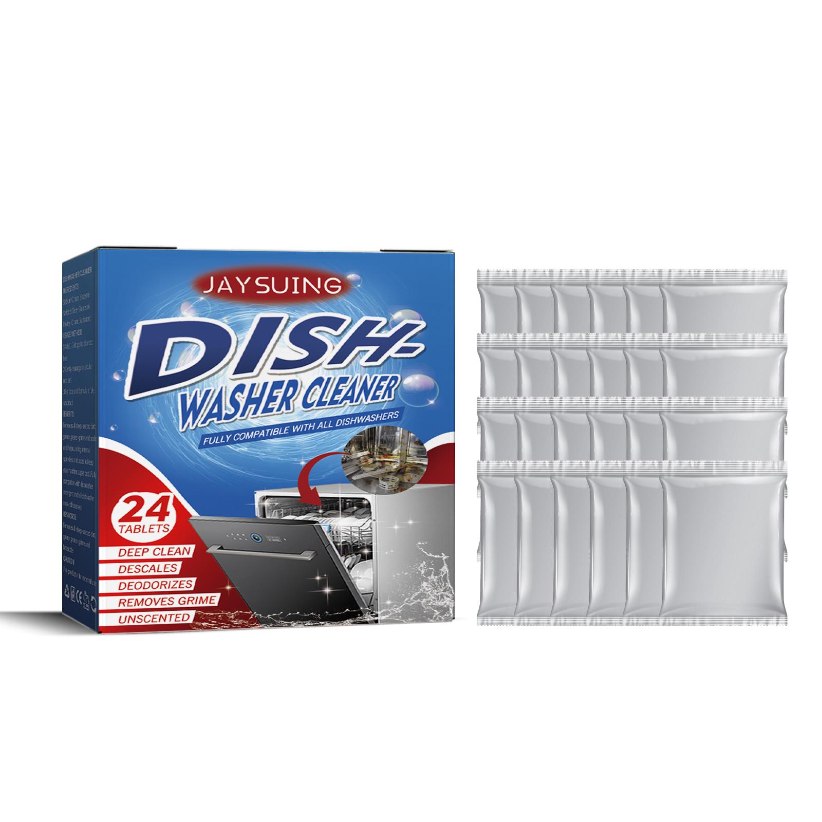 

Jaysuing Dishwasher Cleaning and Descaling Tablets (24pcs) - Removes heavy grease and stains from dishwashers. Household dishwasher cleaner.