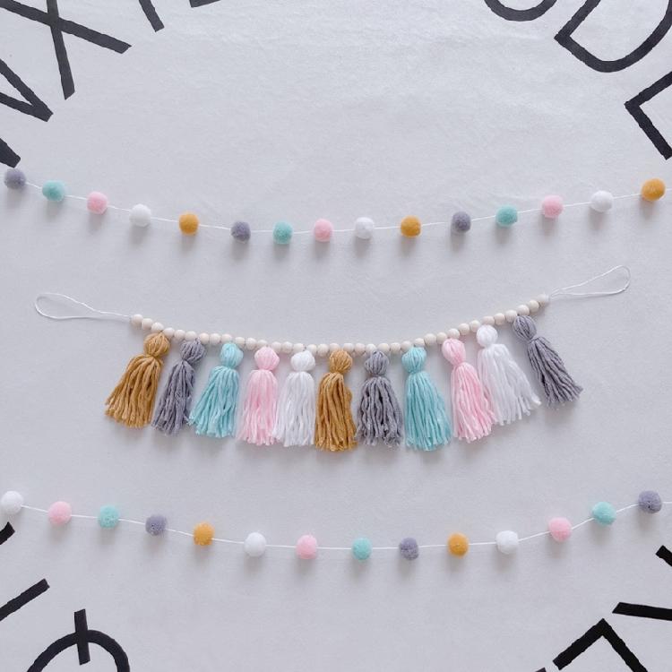 Nordic Hanging Tassel for Nursery Decor Bunting Birthday Party Decorations Carni