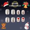 Full Cover Stick On Nail ABS Snowflakes Glittering Short Square Christmas Party Supplies Nail Art Decoration
