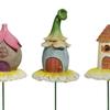 4Pcs House Garden Statues Resin Dollhouse Decoration Miniature Figurines for Patio Lawn