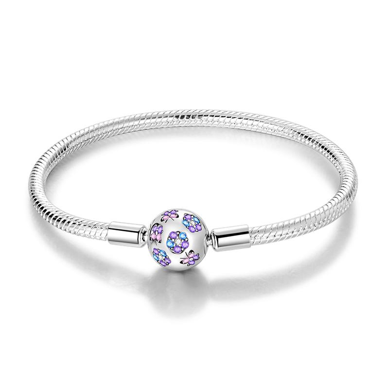 Original Heart Shell Butterfly Footprint Armband 925 Sterling Silver Fit Brand Me Charm Pärlor Mode Dam Armband Smycken