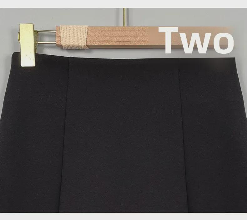 Slimming High-Waist Dongdaemun Skirt: Sexy Slit, Body-Conscious Fit for Women