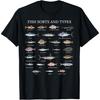 Fish Sorts And Types Fishing Species Chart Fisherman Gift T-Shirt