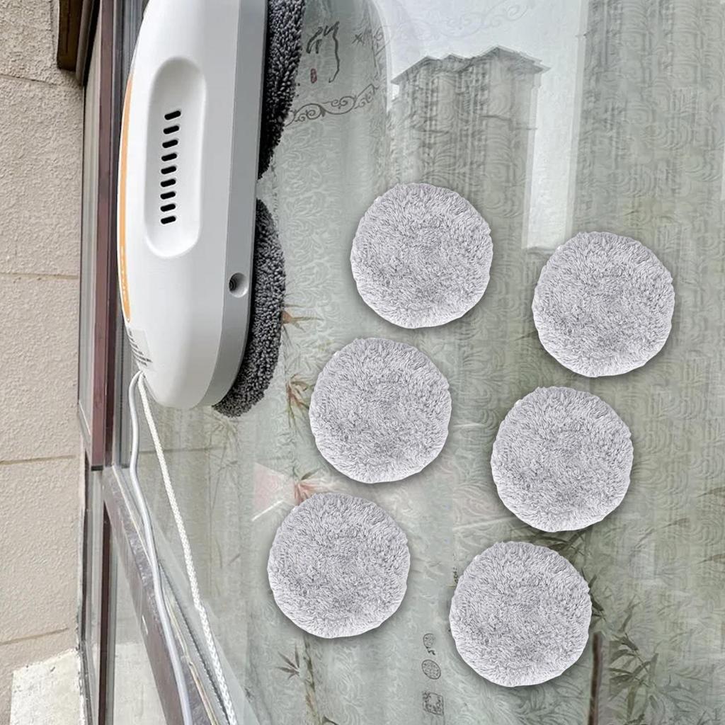 6 Pack Replacement Pads for Window Cleaning Robot, Round Vacuum Cleaner Cloth