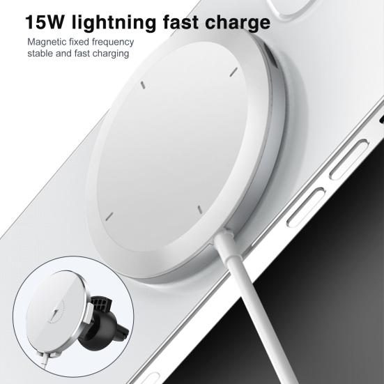 15W Car Air Vent Phone Stand Wireless Quick Charger 360 Degrees Rotating Magnet