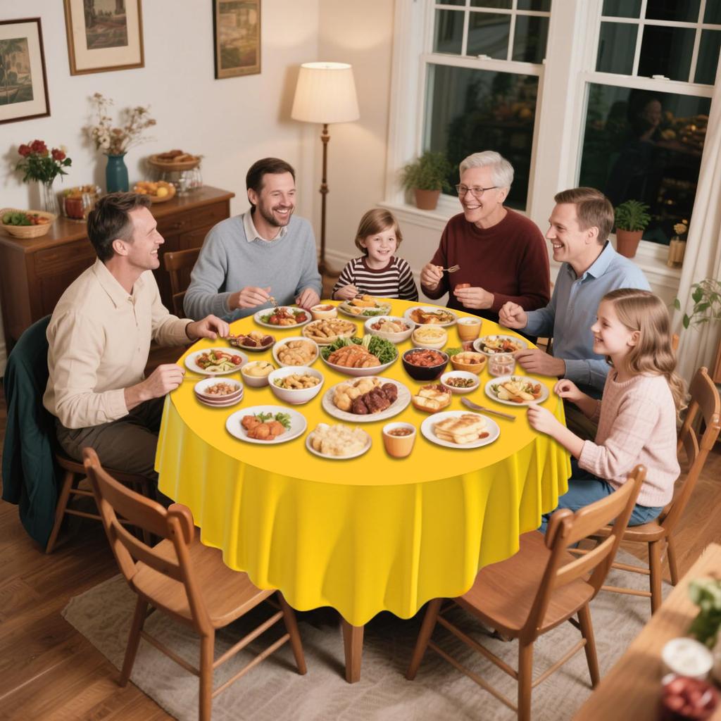 4er-Pack Premium Einweg-Plastiktischdecke 84" Runde Tischabdeckung für Geburtstage, Hochzeiten, Weihnachten, Jubiläen