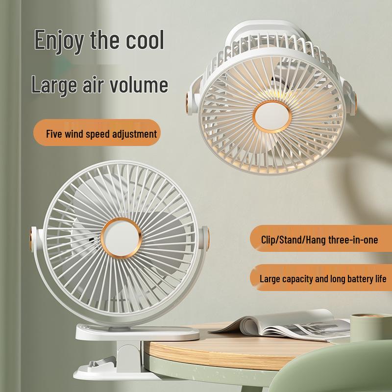 Multi-Functional USB Clip Fan with LED Light for Desktop & Wall Mounting