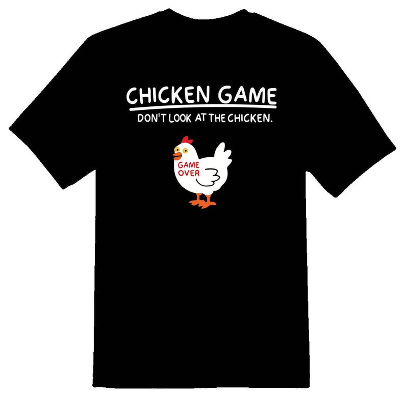Chicken game shirt game over black  tee from 100