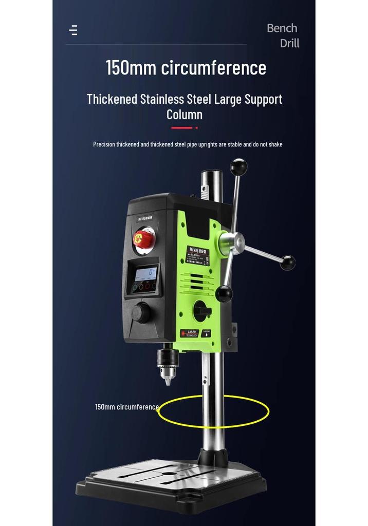 Compact High-Power Precision Variable Speed 220V Bench Drill Mill for DIY Projects
