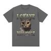 I Crave Violence Funny Cat Meme T Shirt Unisex Women Retro Fashion Short Sleeve T-shirts Summer Pure Cotton Tops T-shirt Streetwear