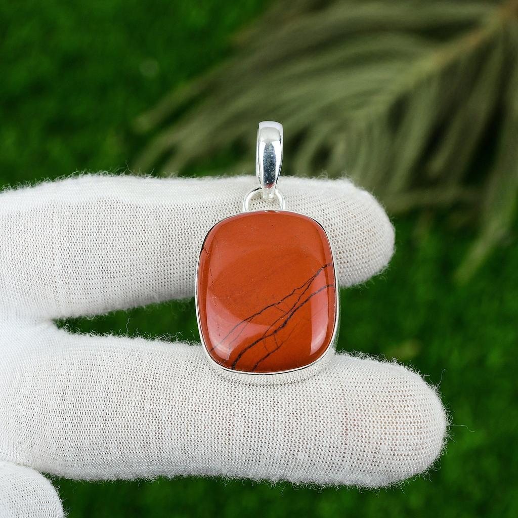 Mothers Day Deal Natural Red River Jasper Anniversary Pendant Jewelry 925 Silver