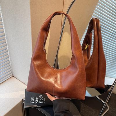 Große Tragetasche Damen Vintage Umhängetasche Pendler Unterarmtasche