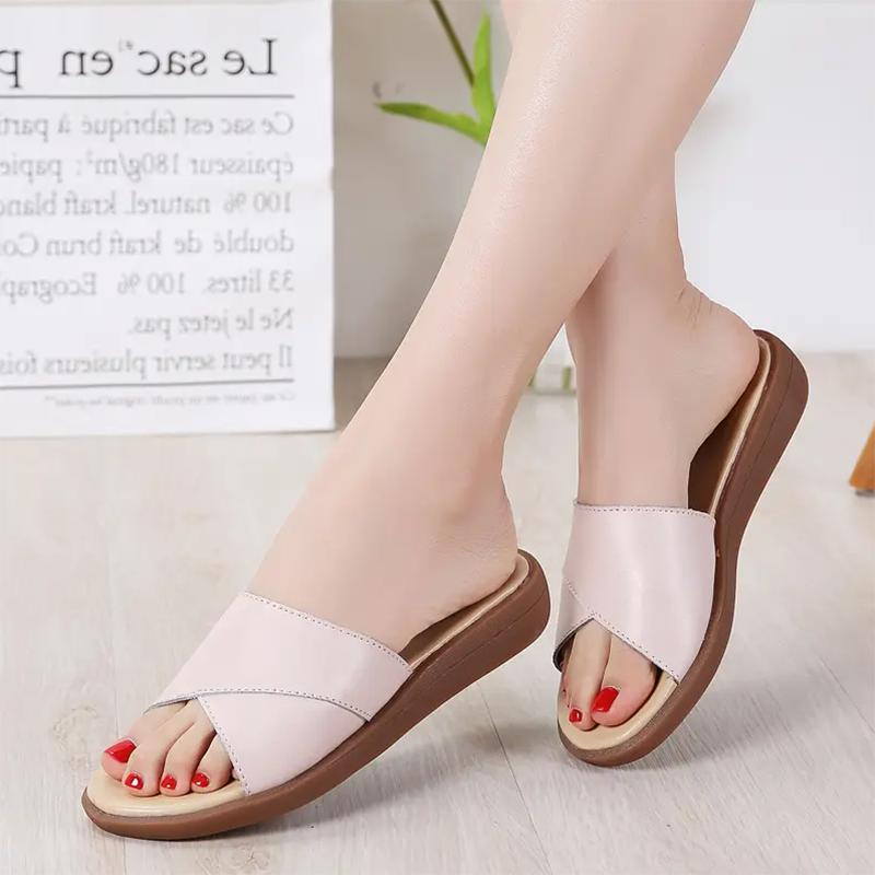Zapatos de mujer Zapatillas de cuero Moda Zapatos casuales Zapatos planos  al aire libre Chanclas Talla 35-41 comprar a buen precio — entrega  gratuita, reseñas reales con fotos — Joom