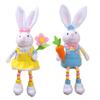 Easter Rabbit Plushie Toy with Carrot Flower Decorations Delightful Festive Gift Desktop Ornament Home Decor