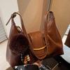 Large Capacity Bag Women's Winter New Casual One-shoulder Armpit Bag Pleated Commuter Dumpling Bag