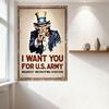 Vintage Uncle Sam I Want You for US Army Metal Tin Sign Distressed Retro WWII Recruitment Poster Wall Decor for Bar Man Cave Caf