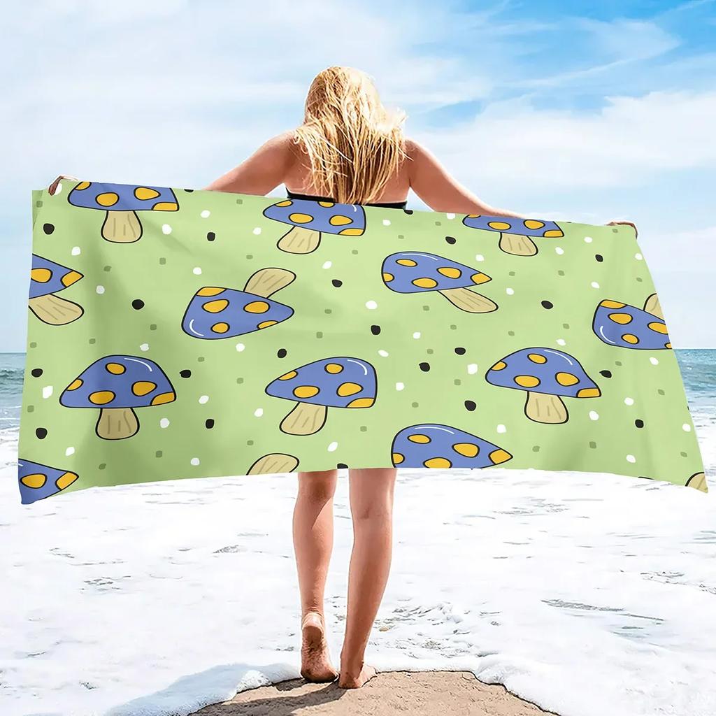 Mushrooms Microfiber Beach Towel,Bath Towel Oversized,Super Soft Water Absorbent Bath Towels for Bathroom Pool Swim Sport Autumn