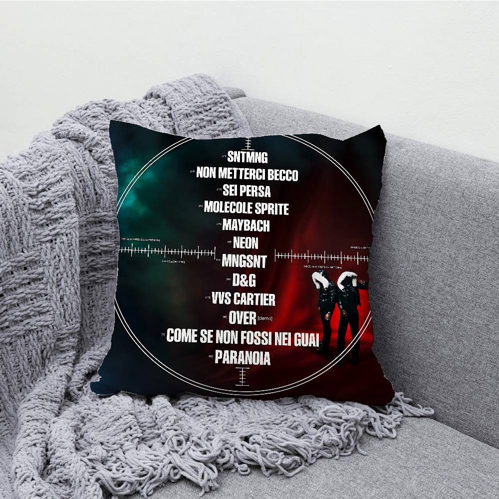 SANTANA MONEY GANG Sfera Ebbasta Throw Pillow Case For 45x45cm 55x55cm 30x30cm Square Car Pillowcase Home Bedchamber Decor Gift