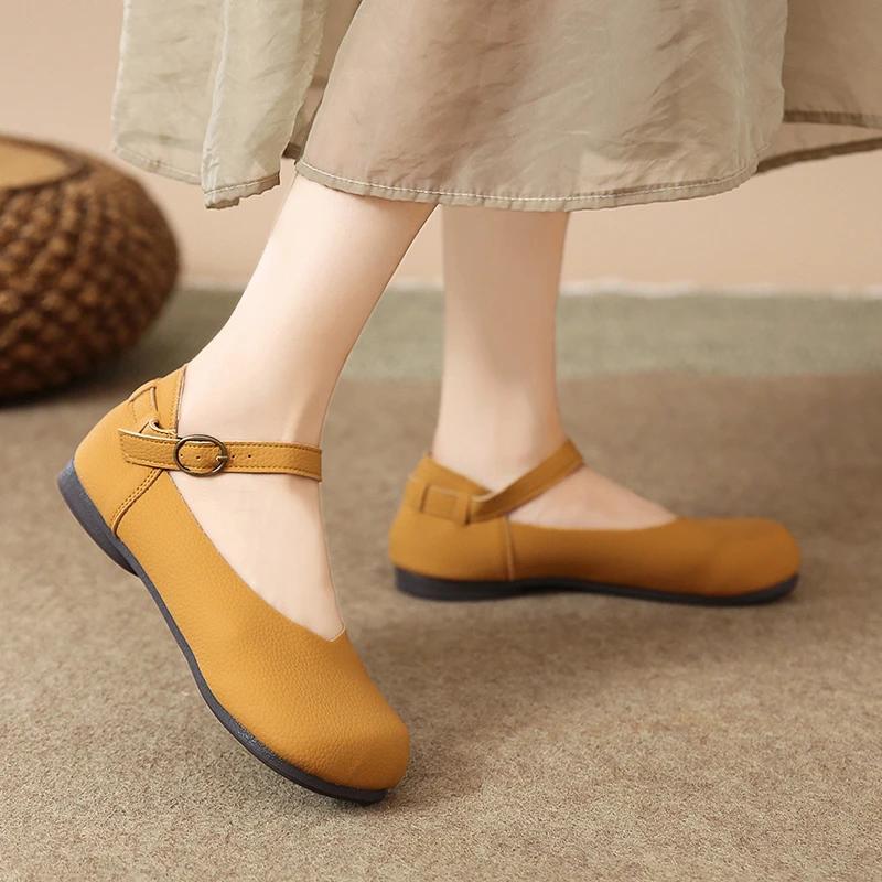 Fashion 2024 New Women Flat Heel Shoes Fashion Square Toe Ladies Casual Mary Jane Shoes Shallow Comfort Soft Sole Ballet Mujer