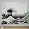 Japanese Kanagawa Big Wave Tapestry Psychedelic Tapestry Teen Indie Room Decor Macrame Wall Hanging Large Fabric Wall Tapestry