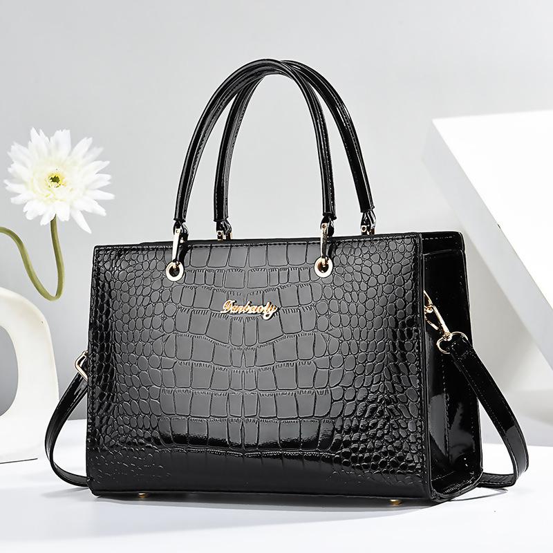 2024 New Bright Leather Women's Handbag Versatile Large Capacity One Shoulder Tote Bag Elegant Exquisite Women's Crossbody Bag