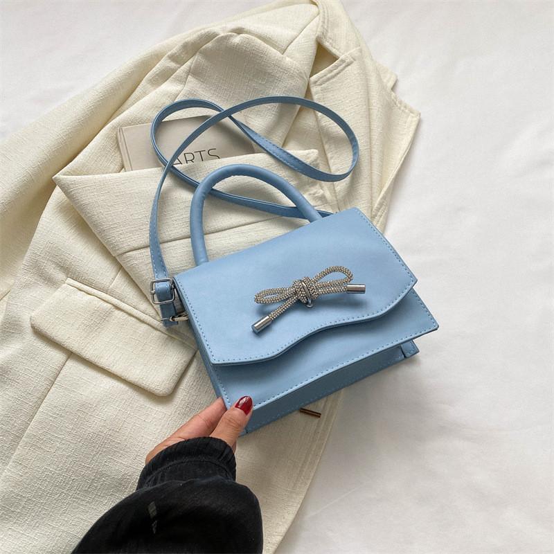 Vintage Chic Small Square Bag For Women In Black White Blue Grey And Rose Pink For Casual Commute Stylish Look
