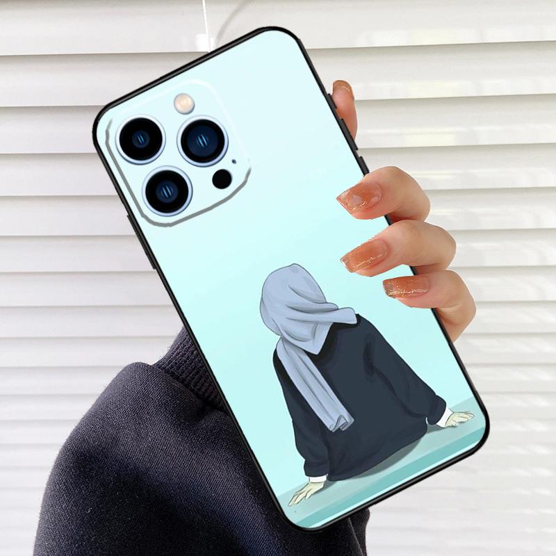 Islamic Hijab Girl Queen Phone Case For iPhone 16 15 14 13 11 12 17 Pro Max mini 15 16 Plus 16e 17 Air Cover Fundas