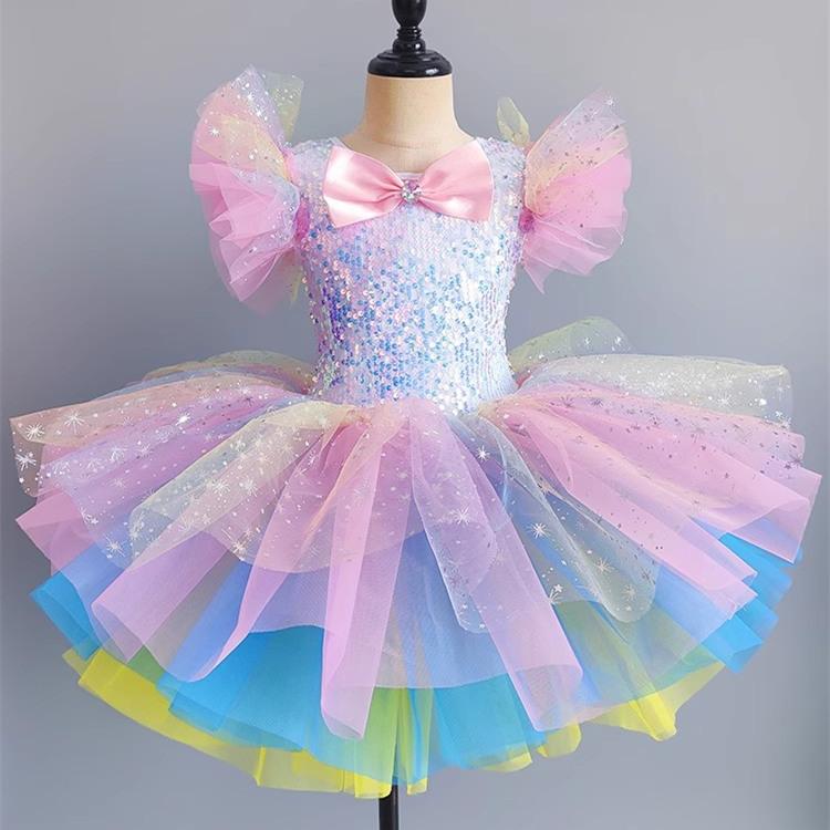 Розово-желтая балетная пачка платье юбки для танцев для девочки юбка балетная принцесса 160cm розовый