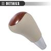 Motoforti Car Automatic Gear Stick Shift Knob, for Toyota RAV4 Camry Corolla, Faux Leather, Wood, Beige Brown