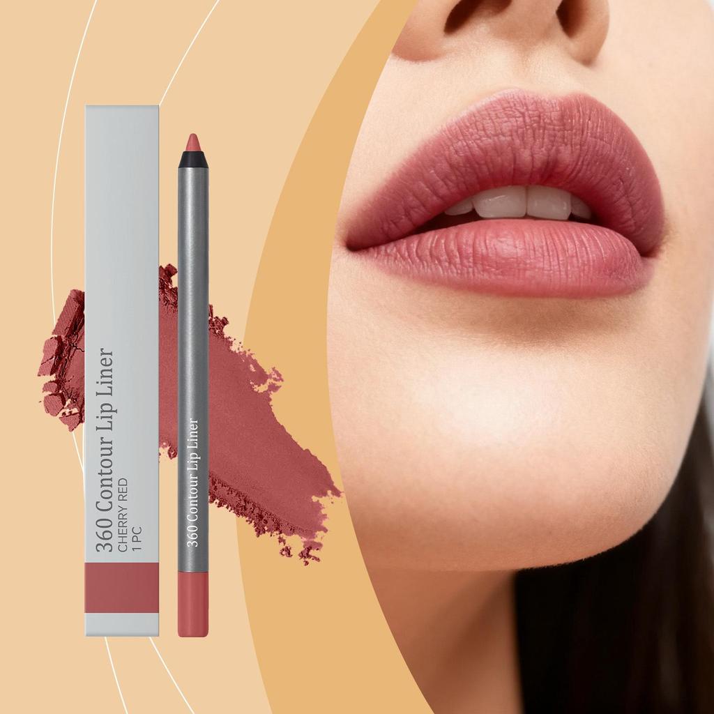 Cherry Red Matte Lip Liner: Smooth, Multi-functional, Portable Pencil for Natural, Easy-to-Apply Color