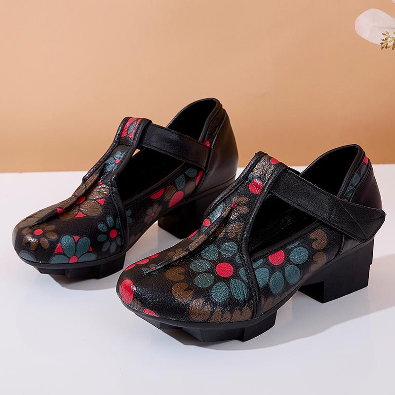 

GKTINOO High Heels Pumps Women Shoes 2025 New Spring Genuine Leather Buckle Strap Retro Round Toe Casual Platform Ladies Shoes 250