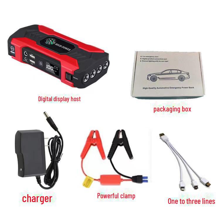 

12 В портативный аварийный автомобильный стартер с быстрой зарядкой и аварийным воспламенителем батареи