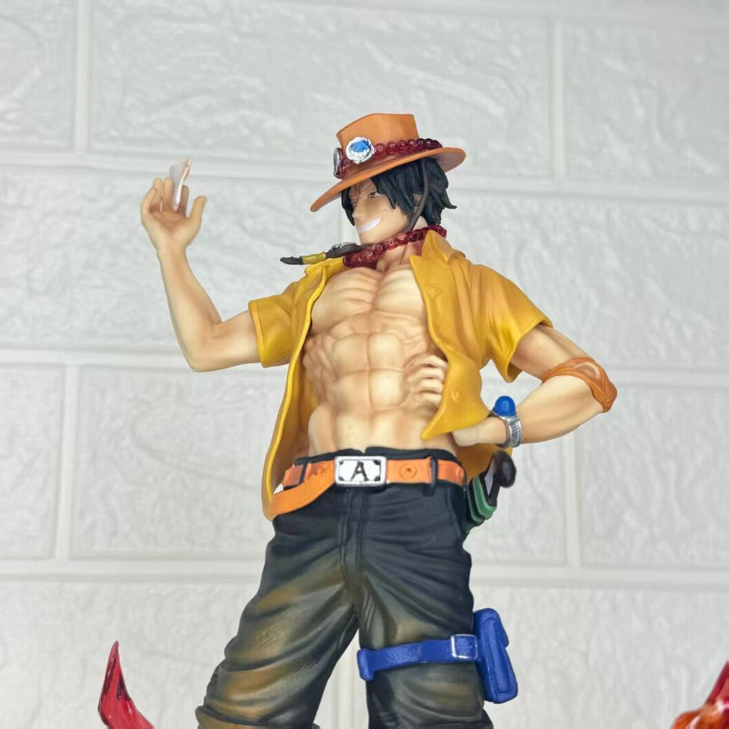 One Piece Anime 26cm Figure Flame Portgas D Ace Action Figurine Statue Scene Model Desk Decor Collectible Boy Toys Birthday Gift