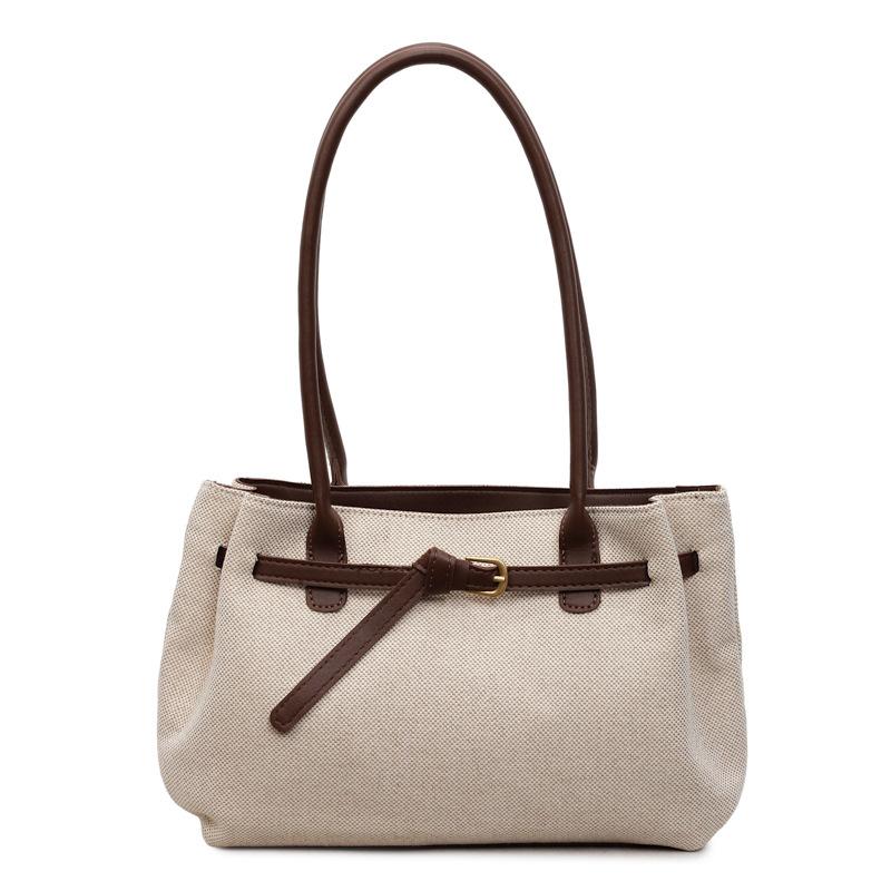 Commuter Shoulder Bag Contrast Color Tote Bag Women's Large Capacity Underarm Bag