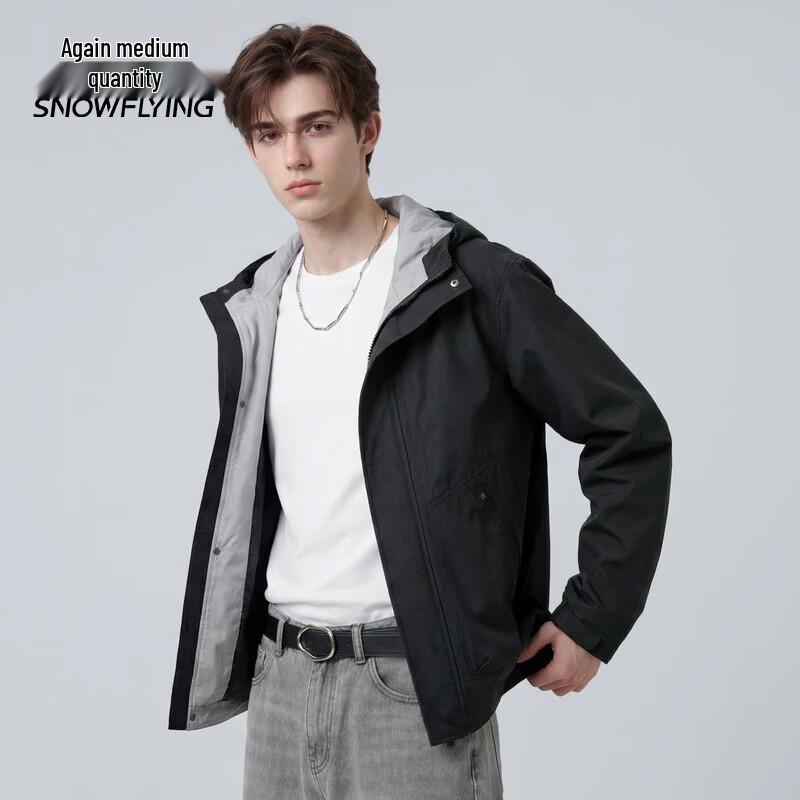 

Men s Color Block Hooded Workwear Jacket XXL