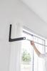 Yamazaki Jitsugyo Board Tweezers and Wood Screws Wall Folding Clothes Drying Pole Set of Compatible with Gypsum Board Black When W4 X D6 X Tower