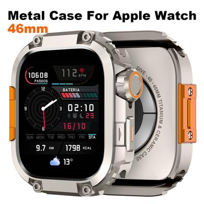 Luxury Alloy Watch Case for Apple Watch Series11 46mm Metal Frame Protection Shell Cover For Iwatch 11 10 46MM Case Accessories